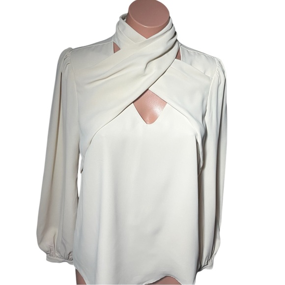 NWT LUXUOIRE Wrap Mock Neck Long Sleeve Top size S - Picture 4 of 15